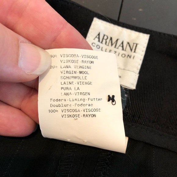 Amani Collezioni black striped wool blend trouser pants size 2 - Picture 10 of 15